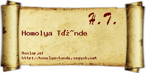 Homolya Tünde névjegykártya
