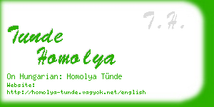 tunde homolya business card